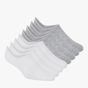 BN 8 pairs Skechers Men's No-Show Socks in White and Gray